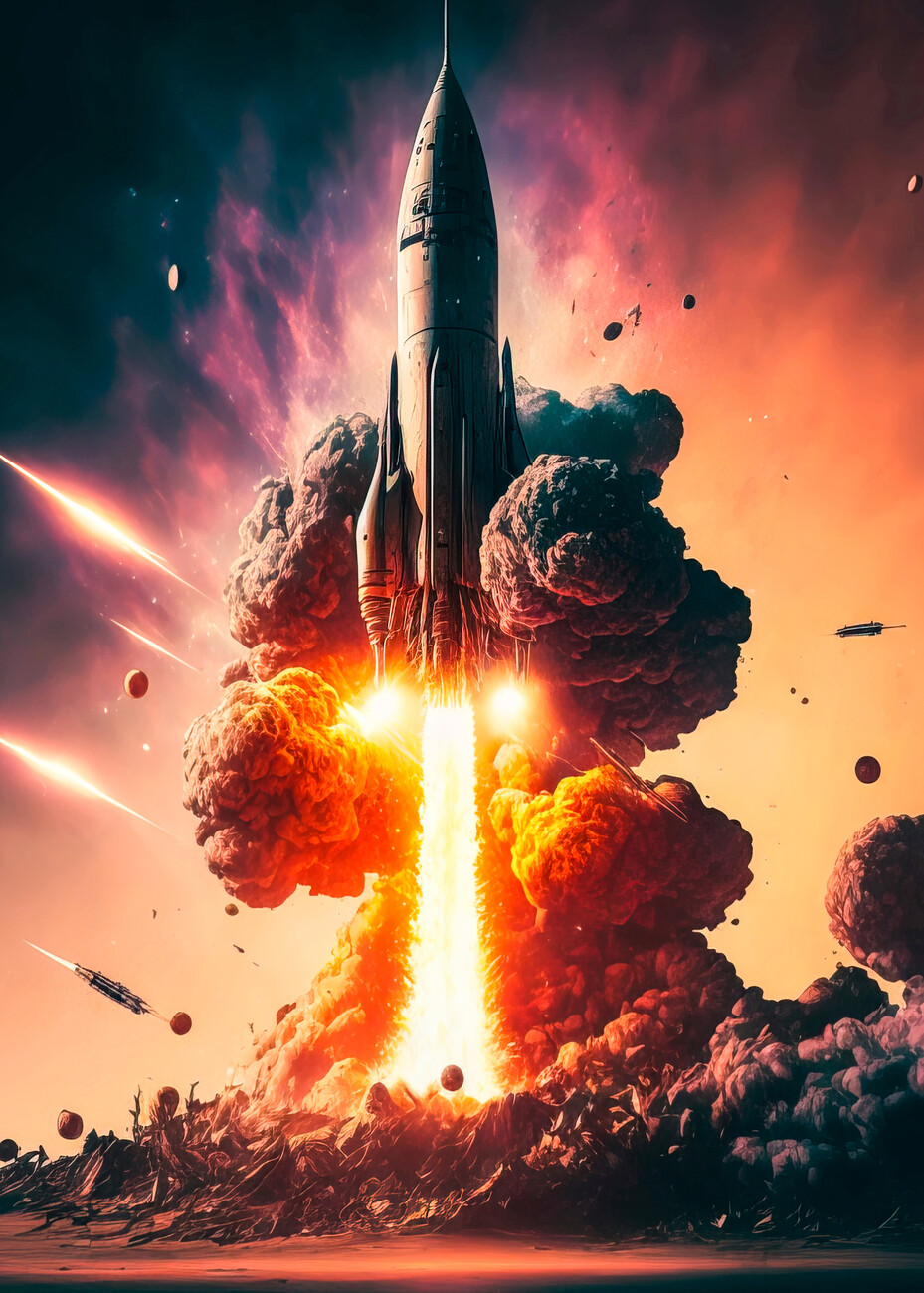 Illustration Spaceship Rocket Launch