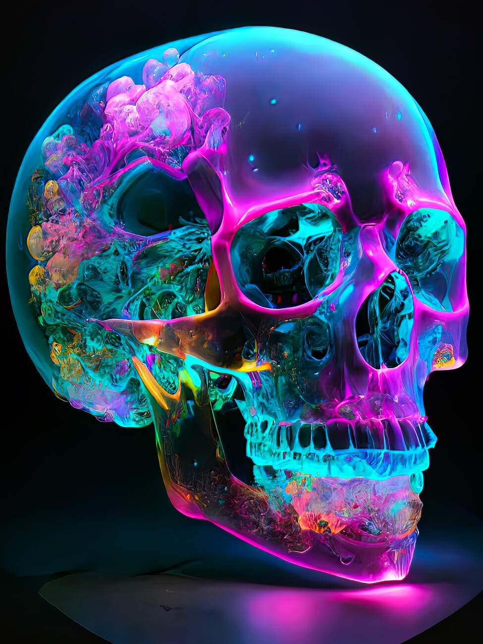 Boho Skull Glow in the Dark