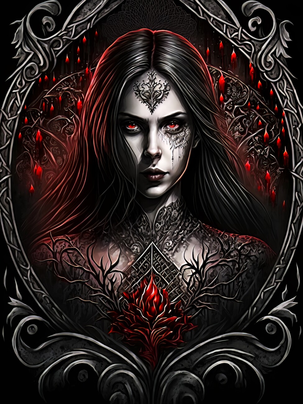 Kunstneriske illustration Dark Gothic Girl Europosters billede billede