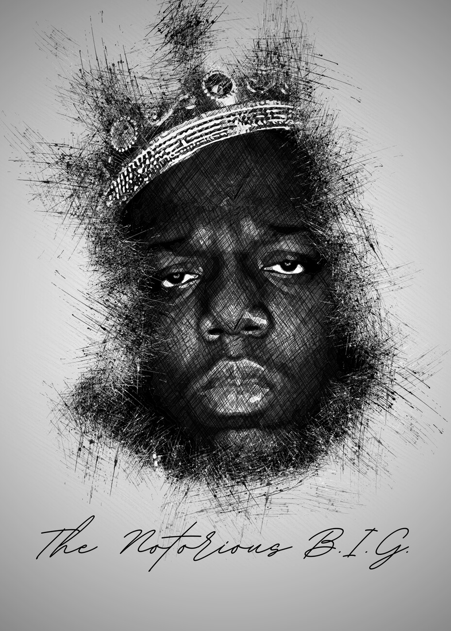 Wall Art Print Notorious B I G Sketch