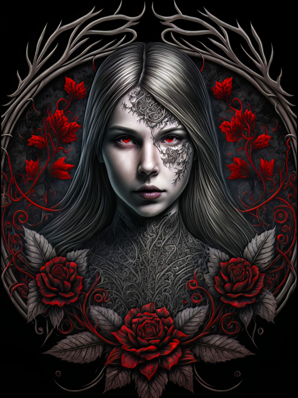 Wall Art Print, Beautiful Vampire Girl