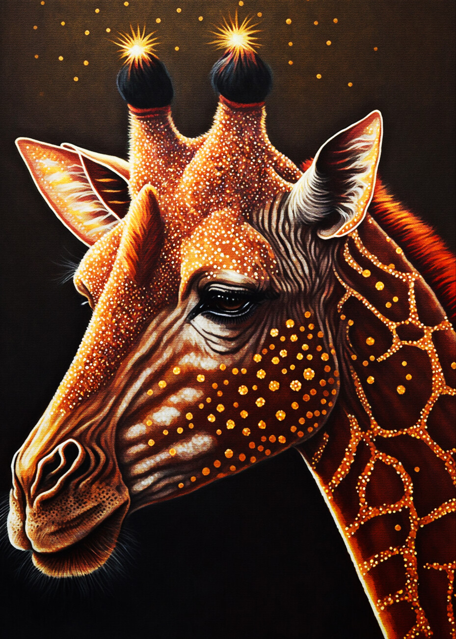 giraffe painting on canvas