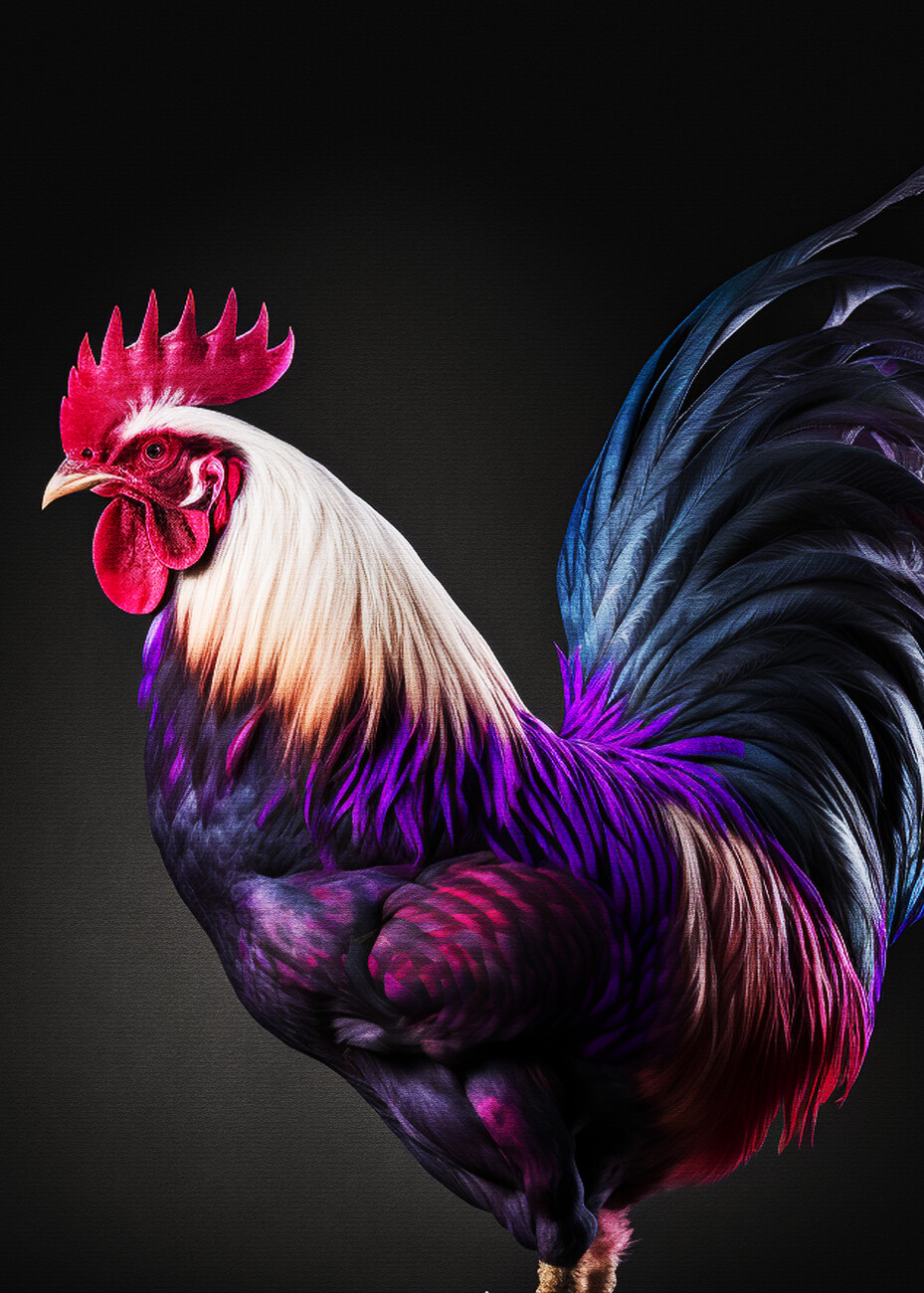 Illustration Portrait of a Rooster
