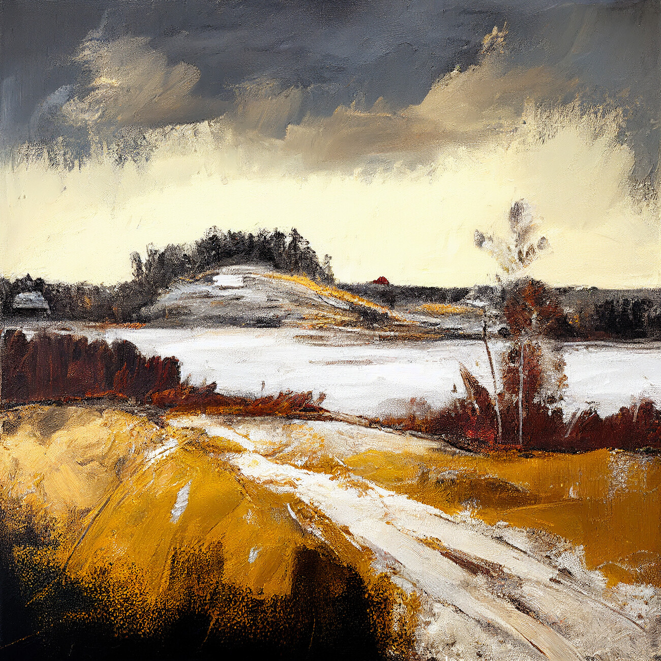 abstract winter landscape paintings