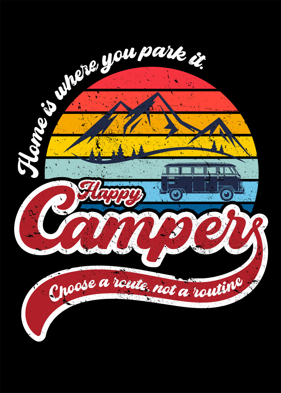 Wall Art Print Happy camper, Gifts & Merchandise
