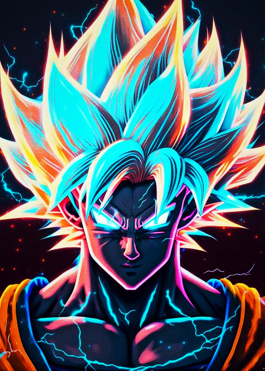 Quadro decorativo Poster Goku Perfil Dragon Ball Anime Arte para