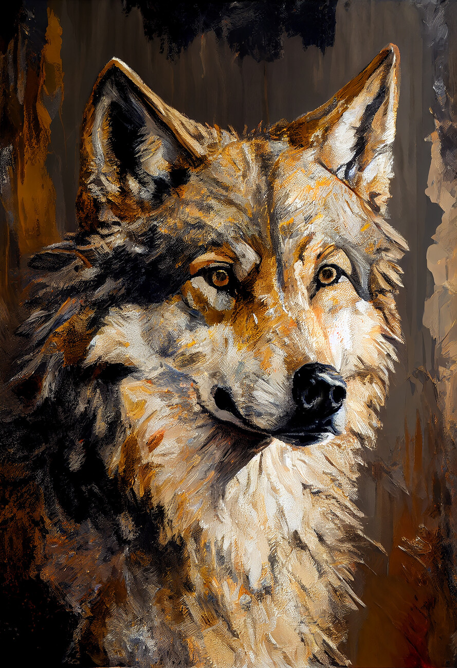 wolf painting