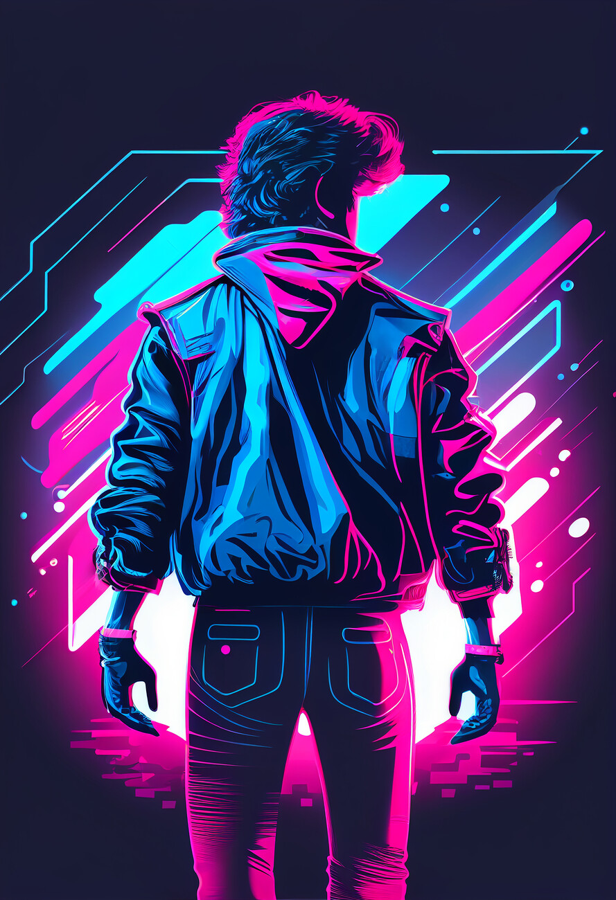 Illustration Retro Dude / A 80s