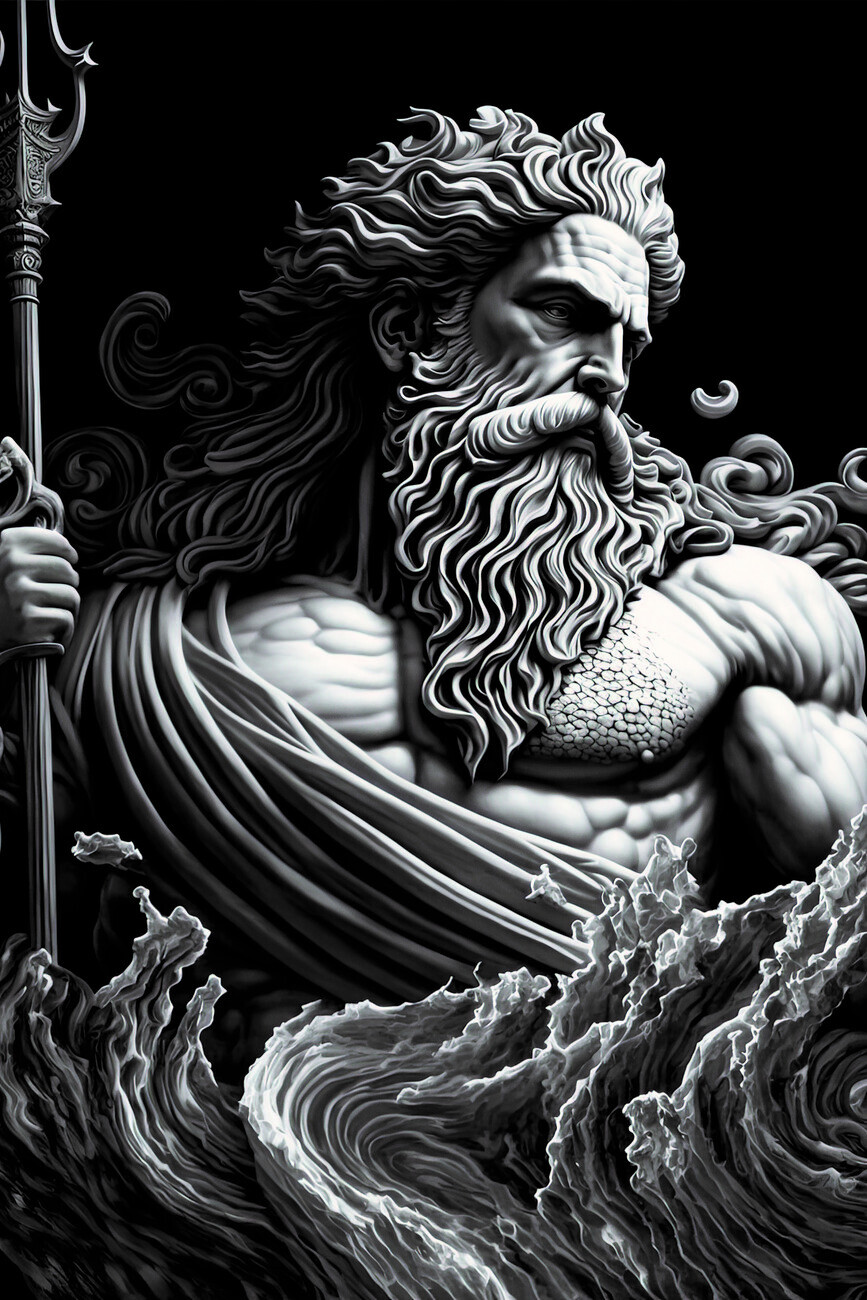 Greek Mythology God Poseidon Trident - Poseidon Trident - Sticker