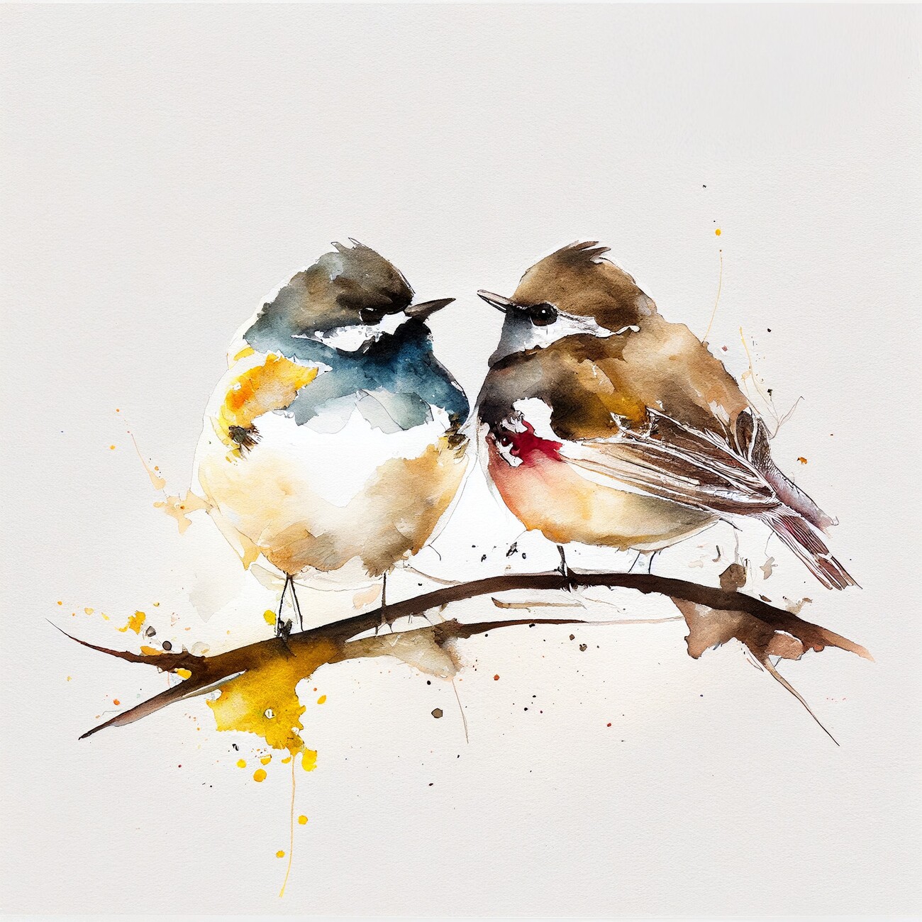 Watercolor Lovebirds – FranLaff.com