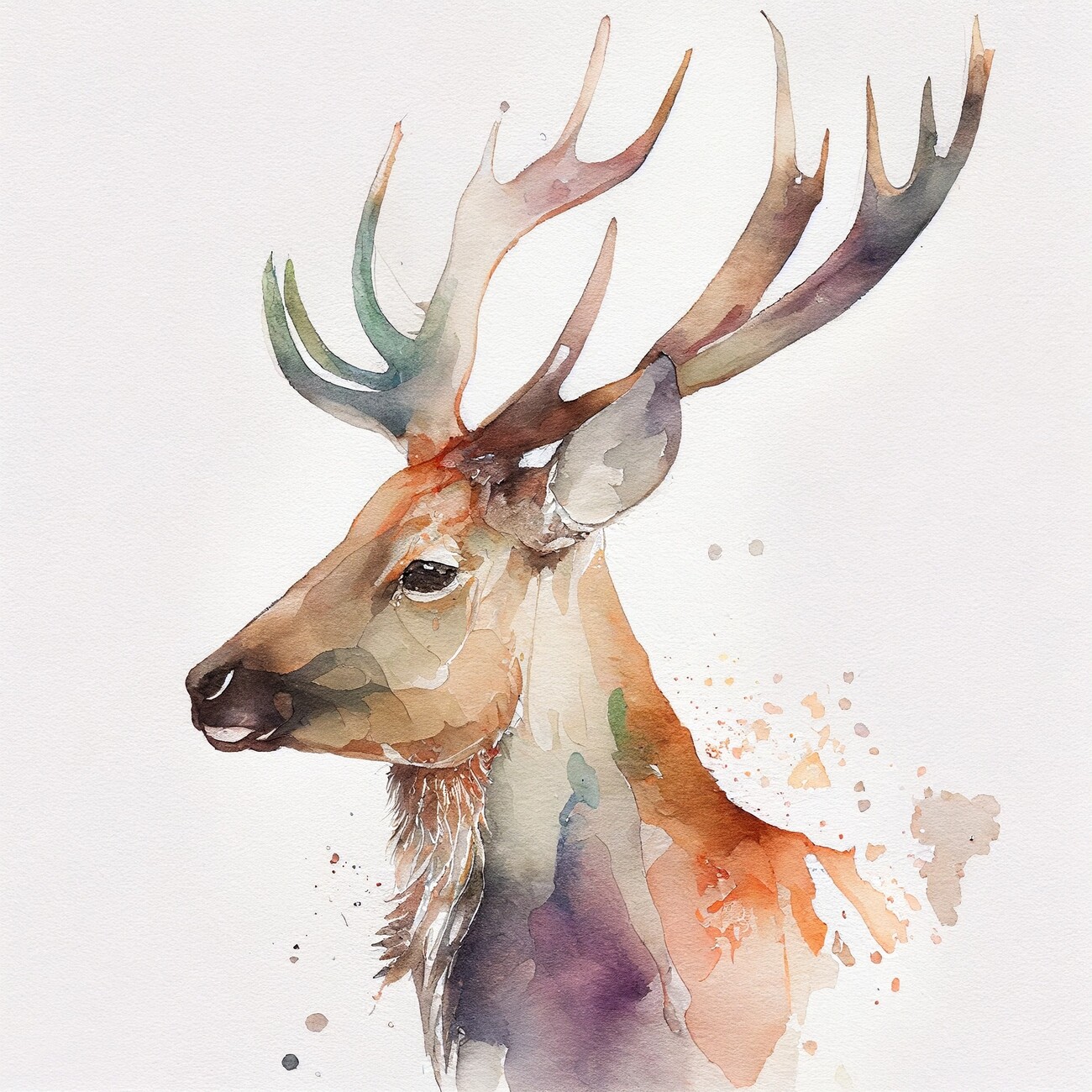 Illustration Deer Ink Art