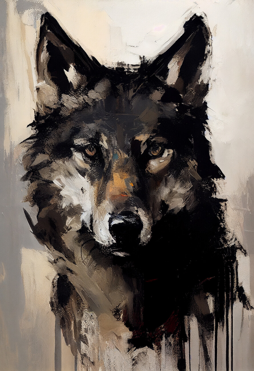 wolf painting