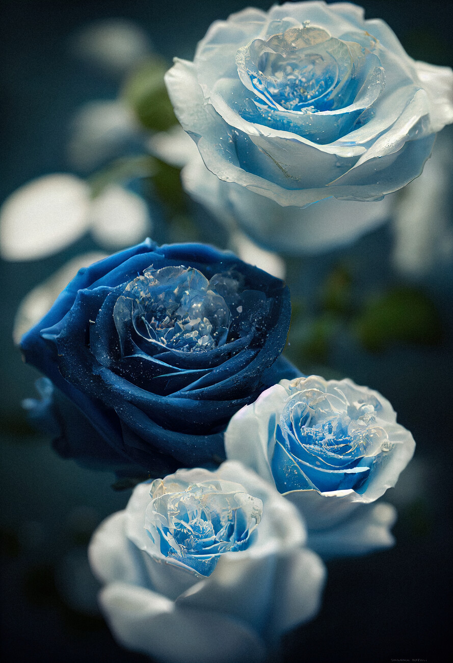 Wall Art Print | Blue Rose Diamonds | Europosters