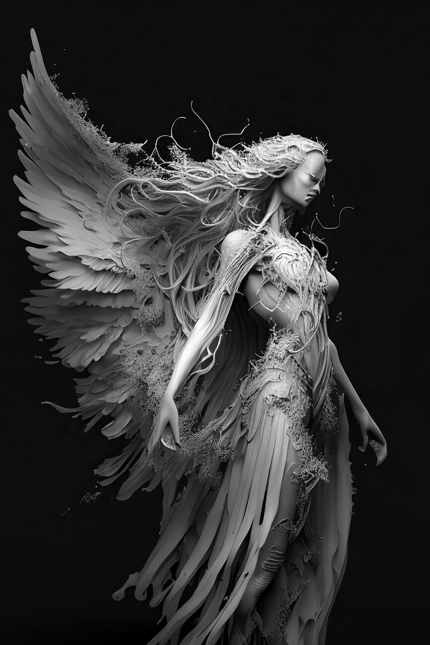 angel pictures black and white