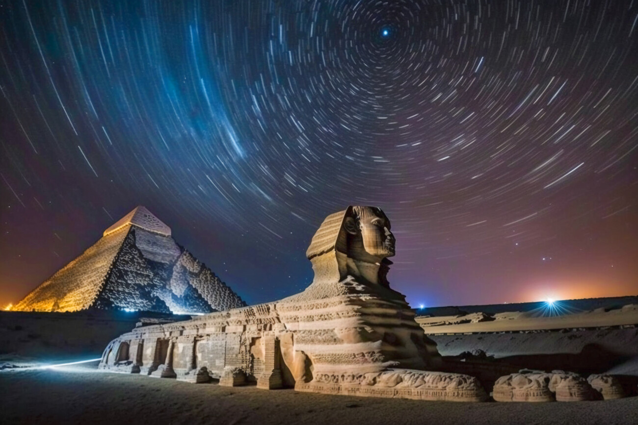 THE SPHINX & PYRAMID in Giza (Egypt) | Starry sky timelapse | Posters, Art  Prints, Wall Murals | +250 000 motifs