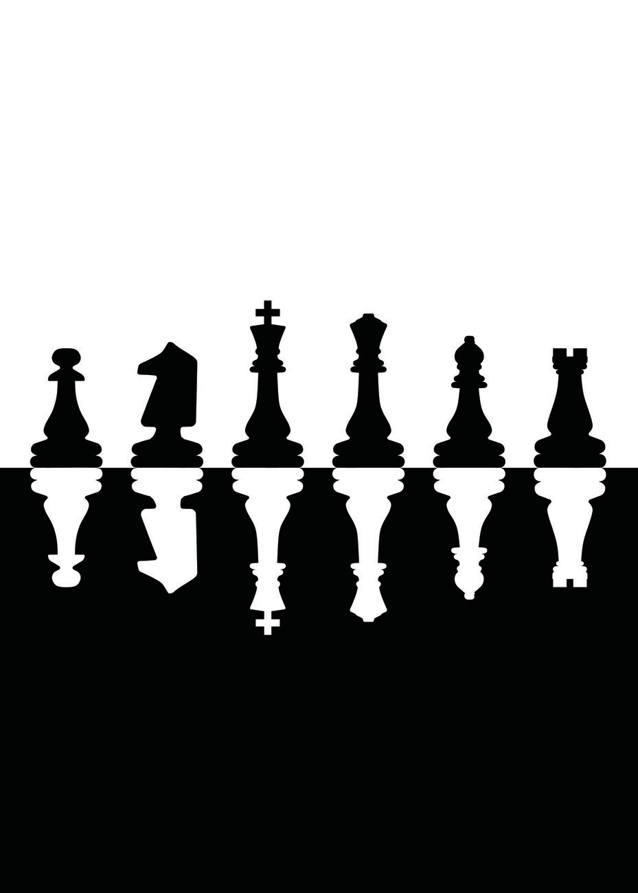 Pin by Emmy on A WORLD of COLOR  Black and white art drawing, Black and  white picture wall, Chess