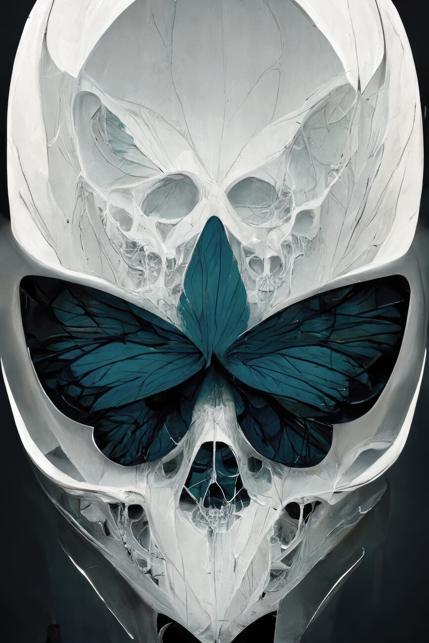 Art Print Butterfly skull