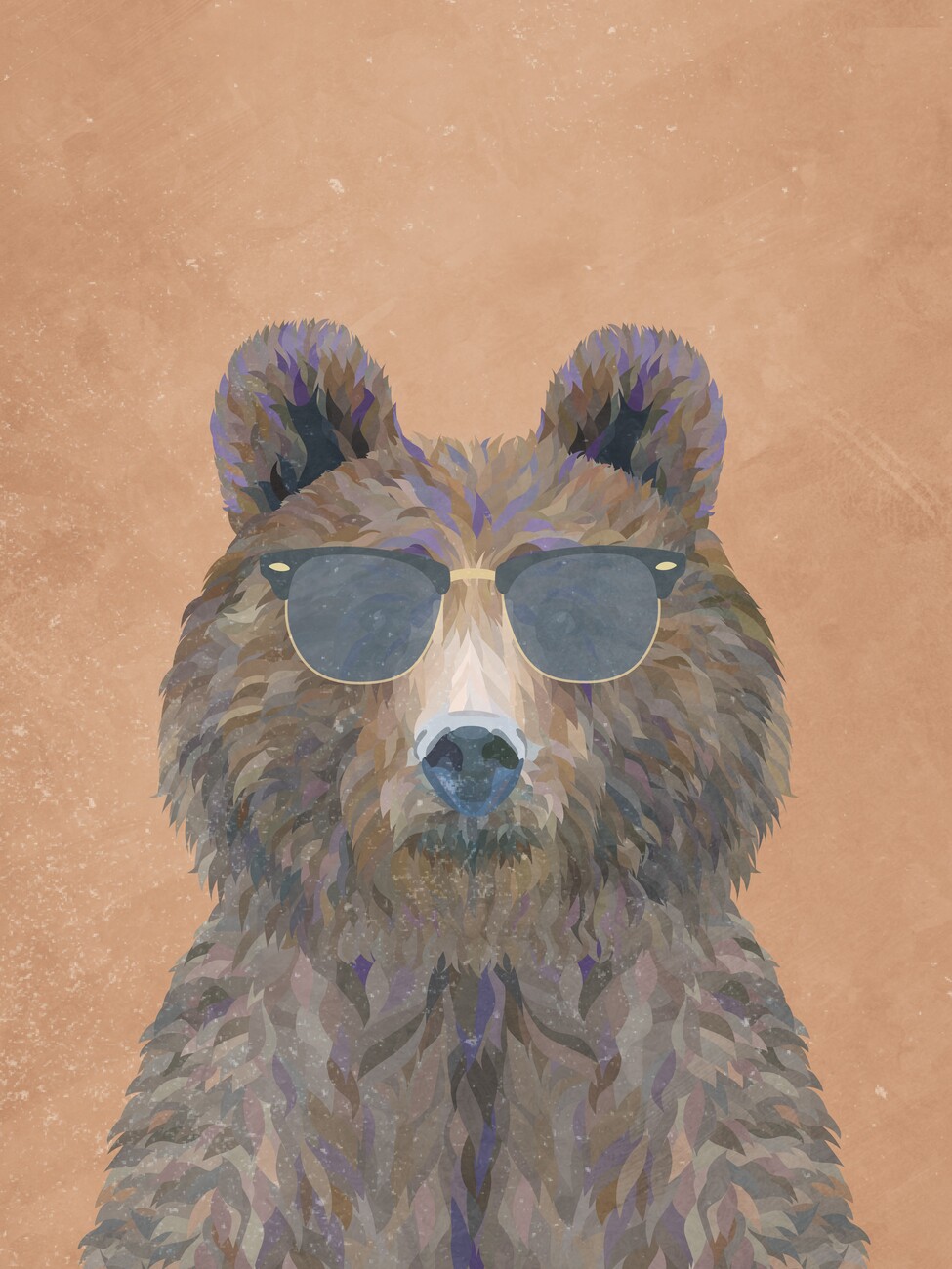 Wall Art Print, Brown Bear Sunglasses
