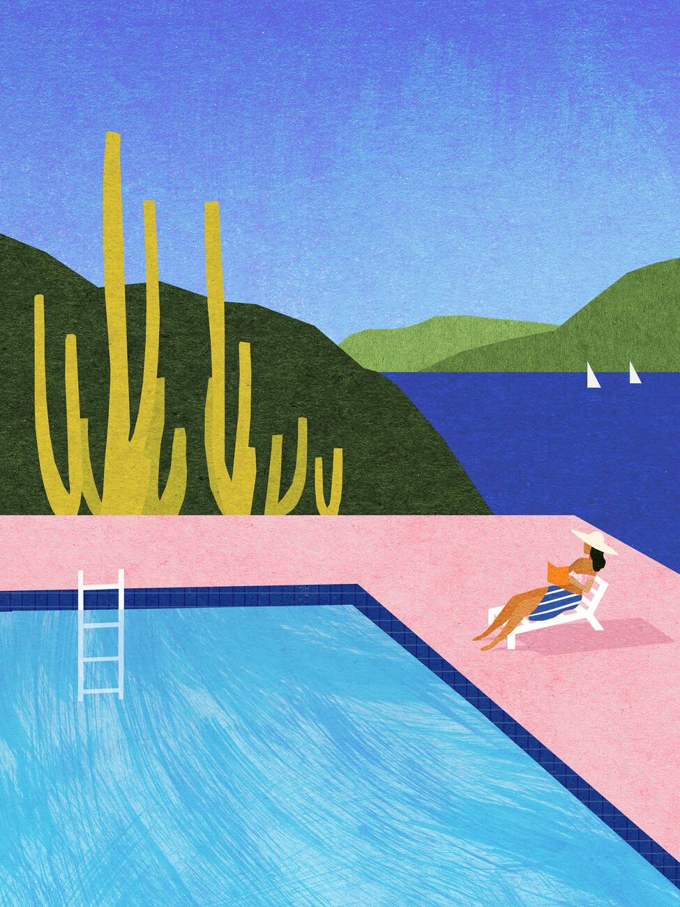 Künstlerische Illustration | Swimming Pool | Europosters