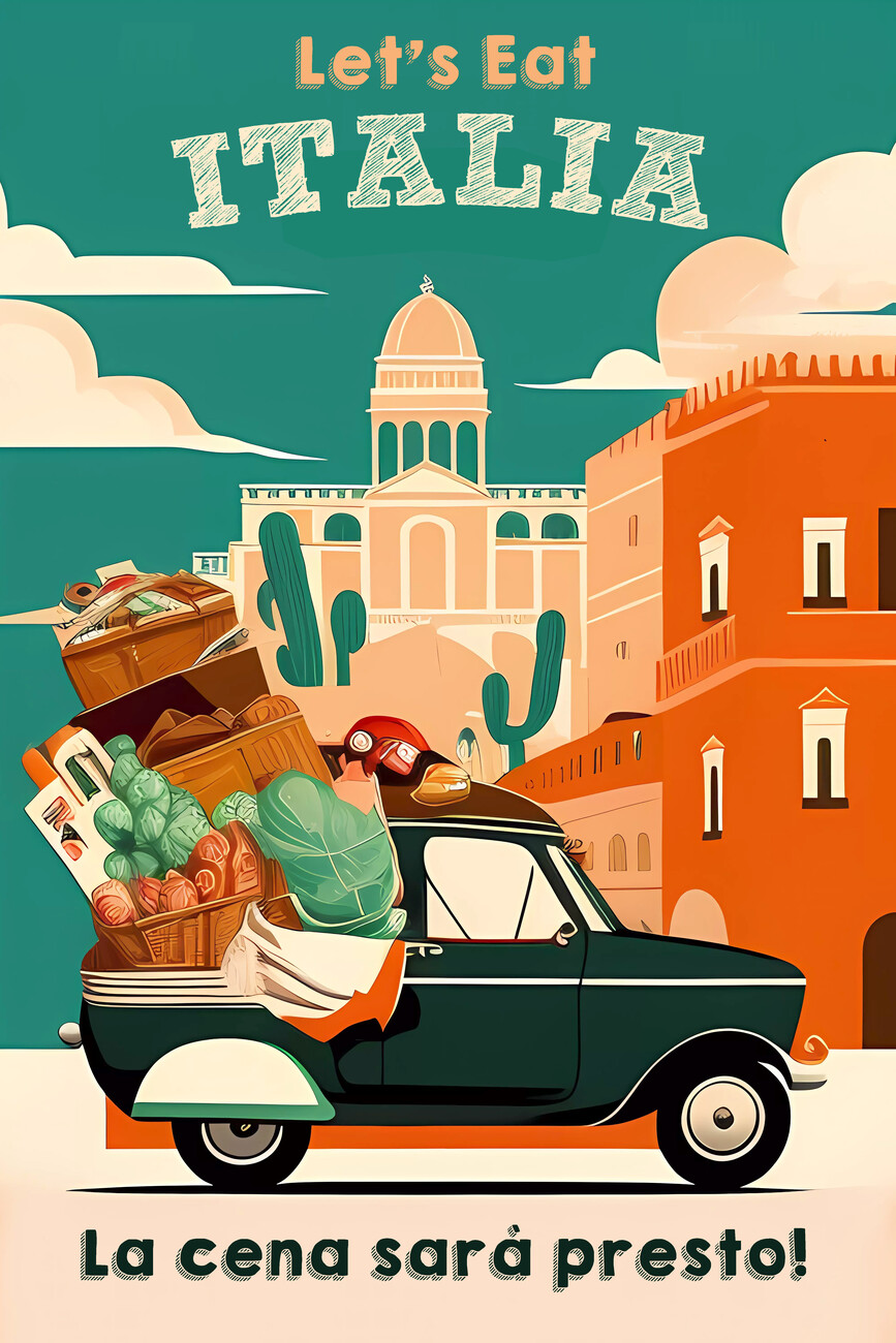 Illustration Let's Eat Italy : Taste the Flavors and culture of Italy :