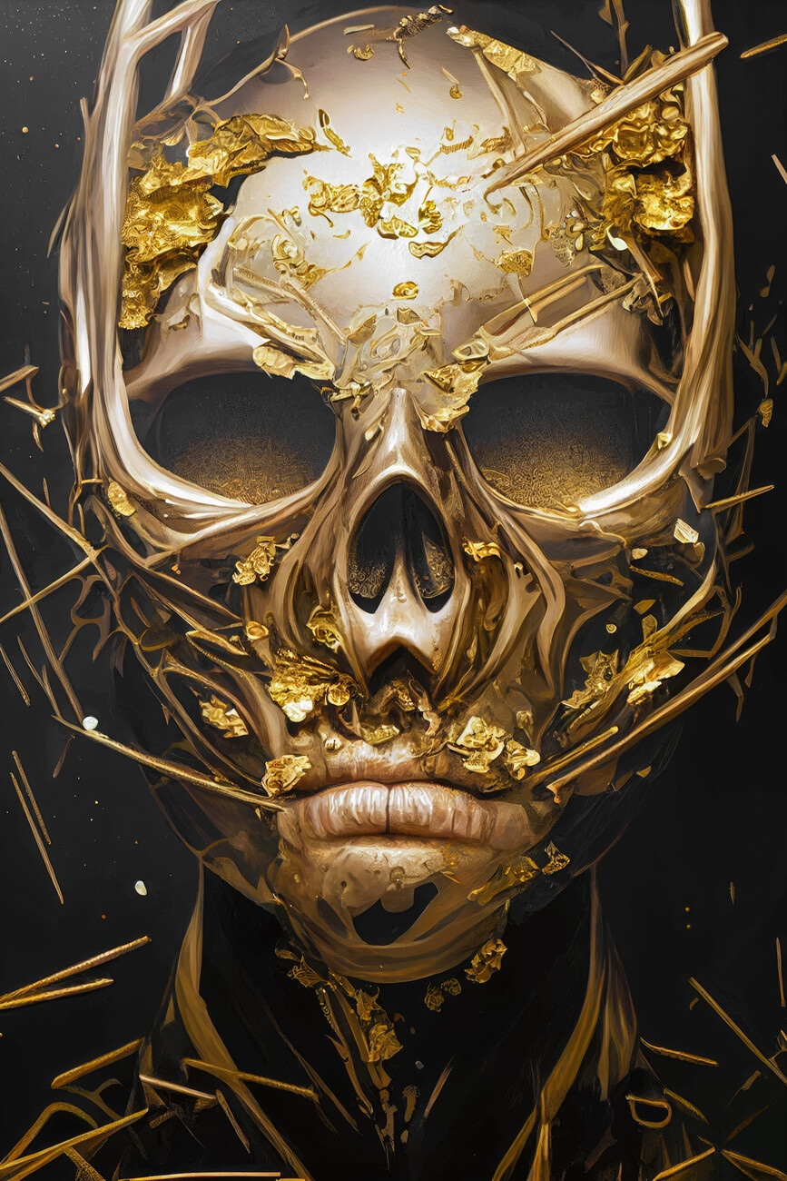 Wallpaper color skull sake gold images for desktop section минимализм   download