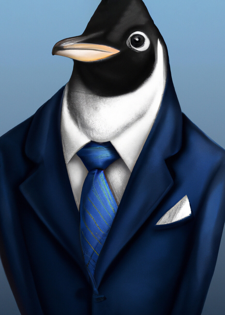 Láminas decorativas para enmarcar | Mafia Pinguin Penguin in a Suit |  