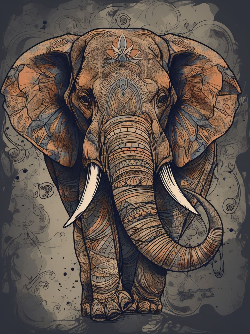 African elephant drawing' Mouse Pad | Spreadshirt