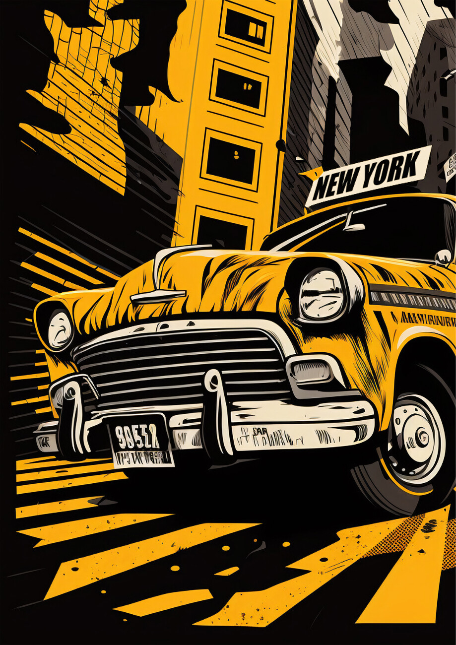 Poster, affiche Taxi in New York City, Cadeaux et merch