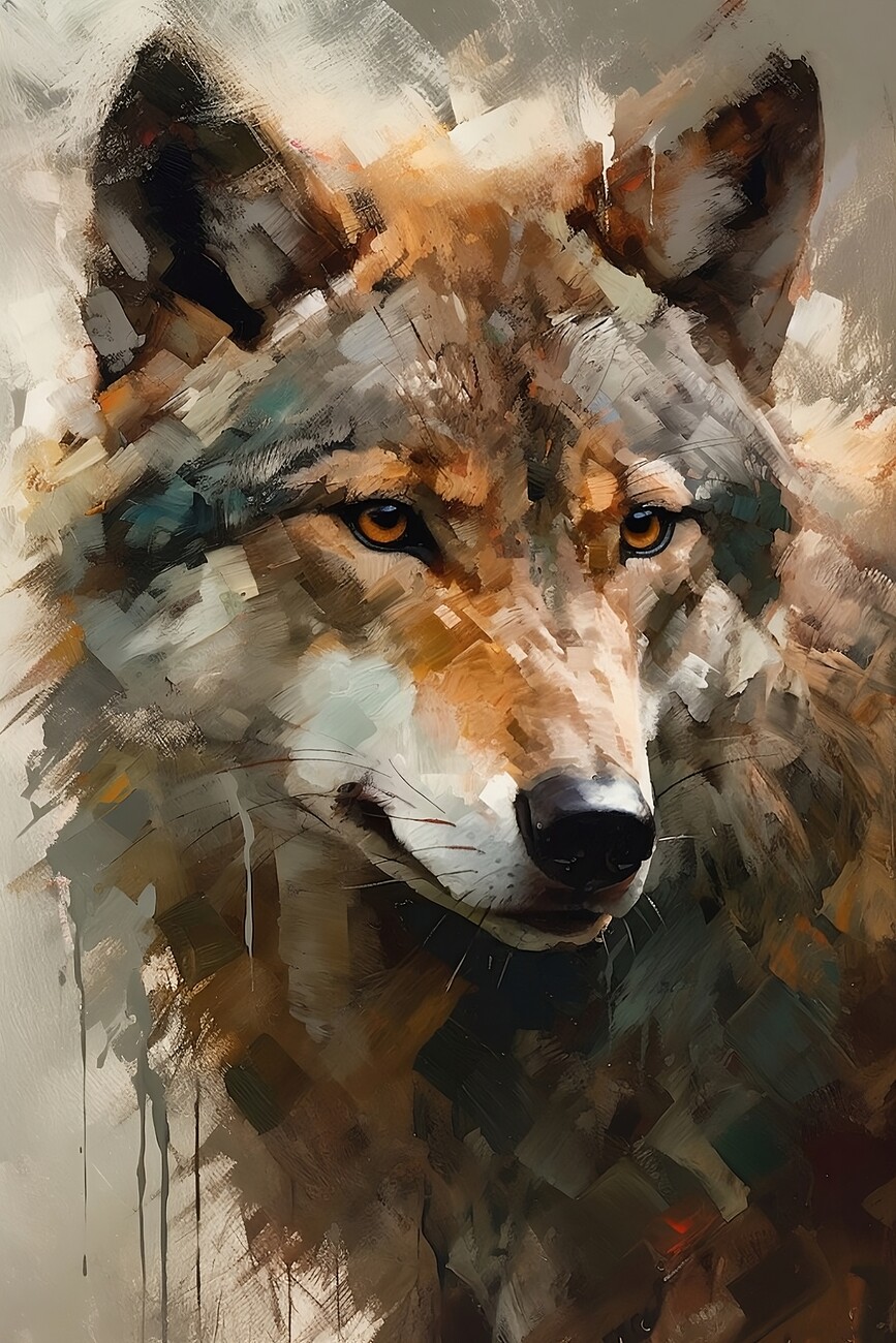 wolf painting