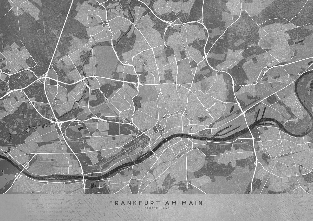 Taiteelliset kuva | Gray vintage map of Frankfurt Germany | Europosters