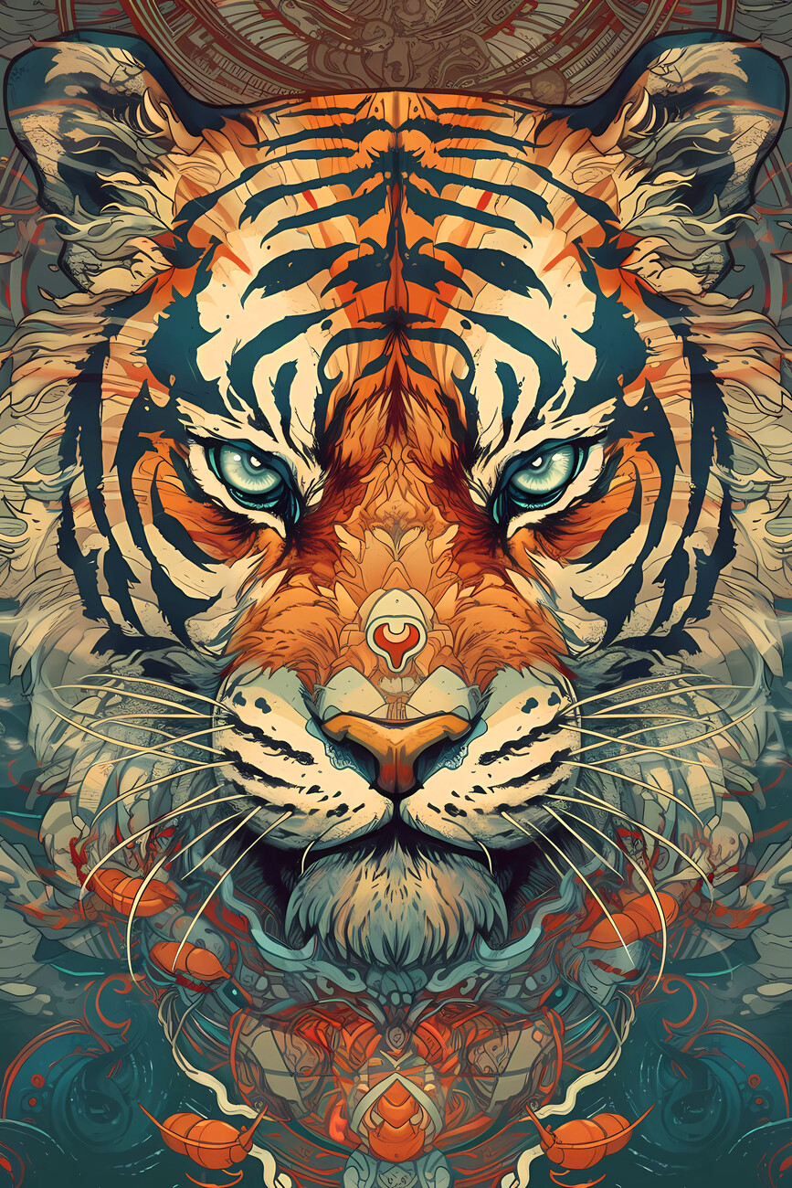 White And Black Tiger Sitting Wallpaper Download | MobCup