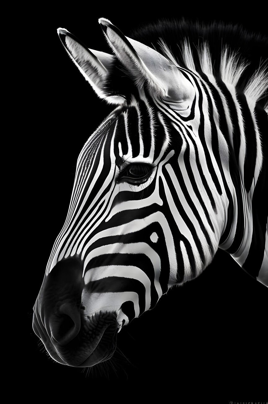 micro erven Dek de tafel Wall Art Print | Zwart Wit Zebra | Dieren Poster | Zwart Wit Poster |  Europosters