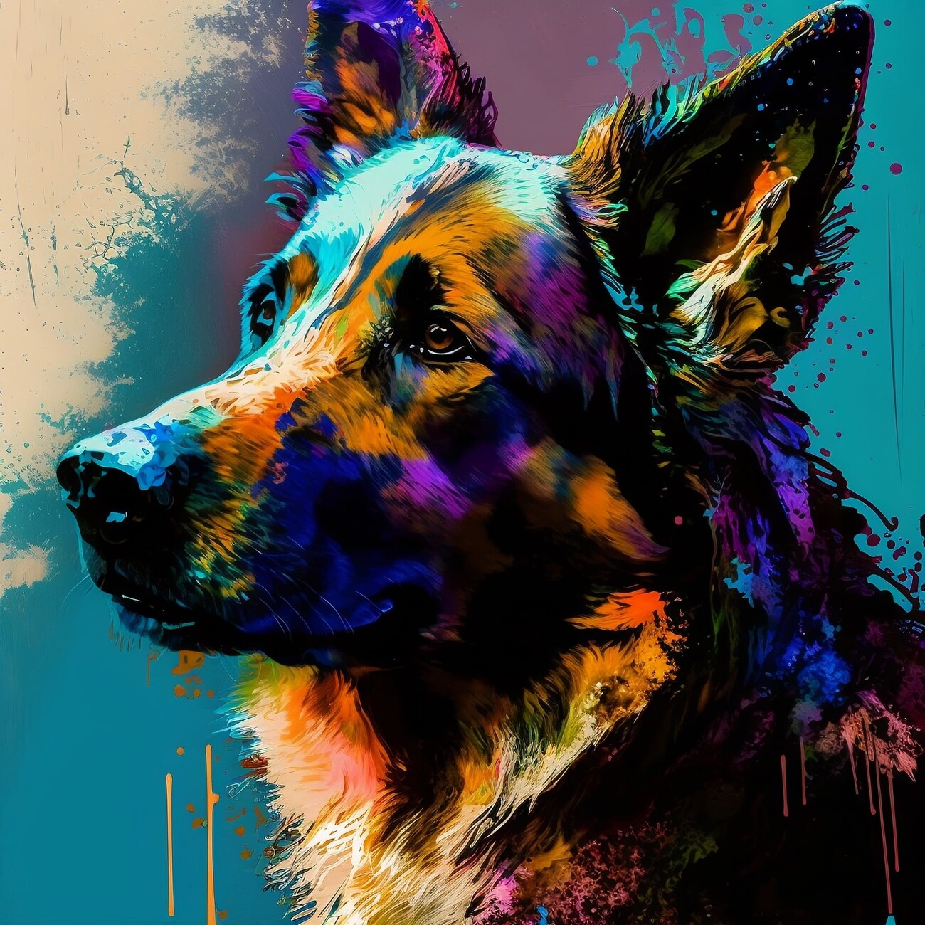 Wall Art Print, Abstract Dog