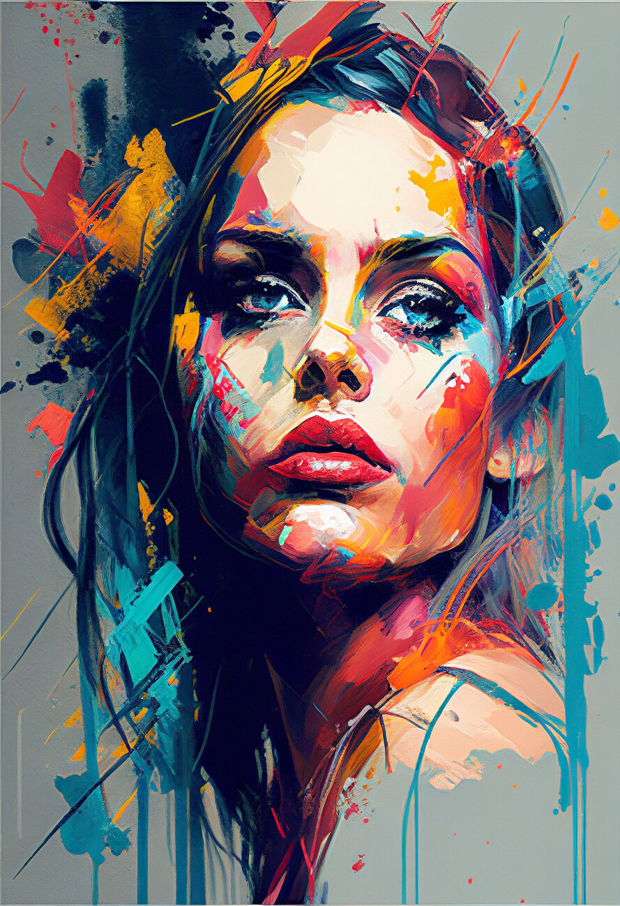 Illustration Acrylic Painting of Captivating Beauty in Digital,