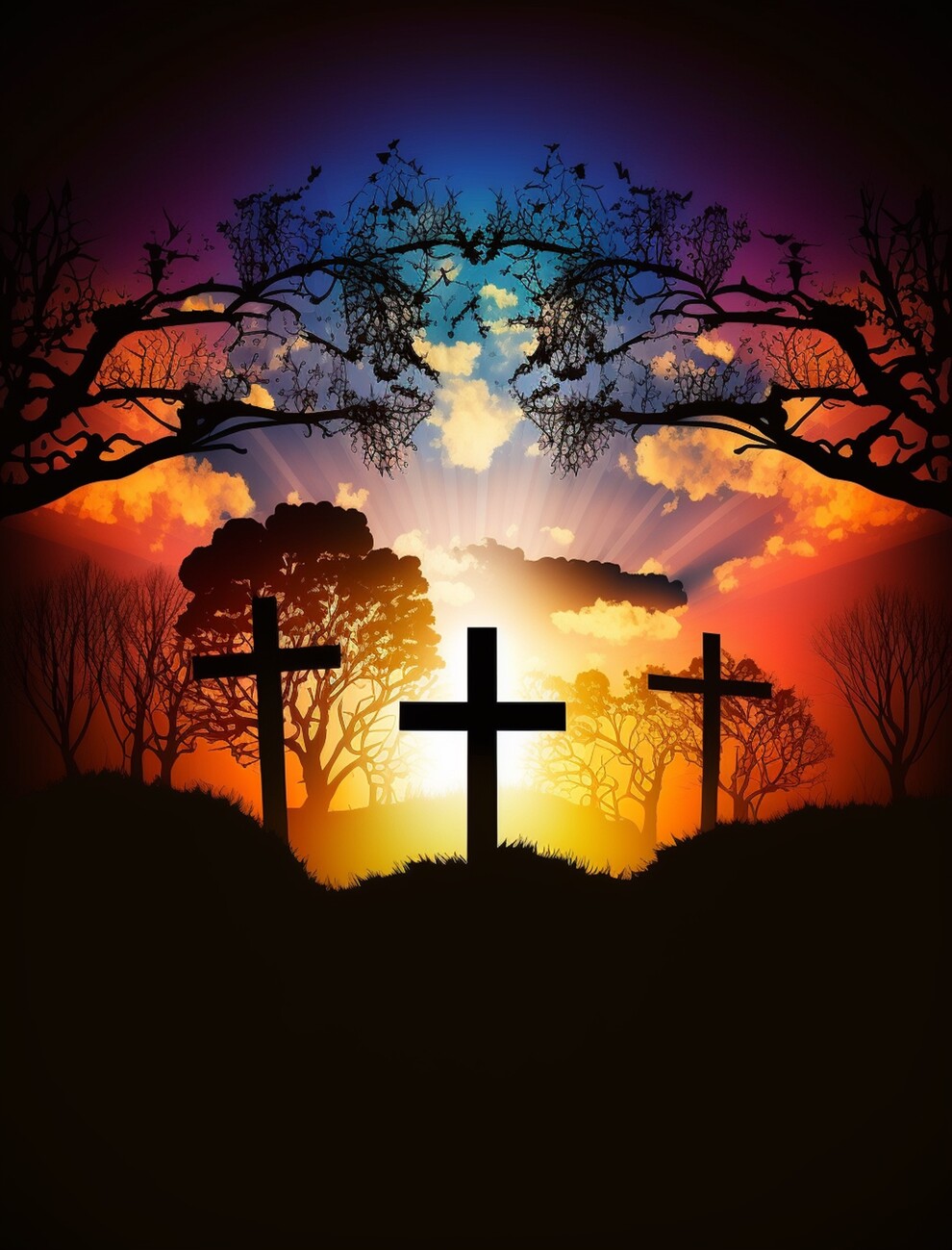 easter cross silhouette