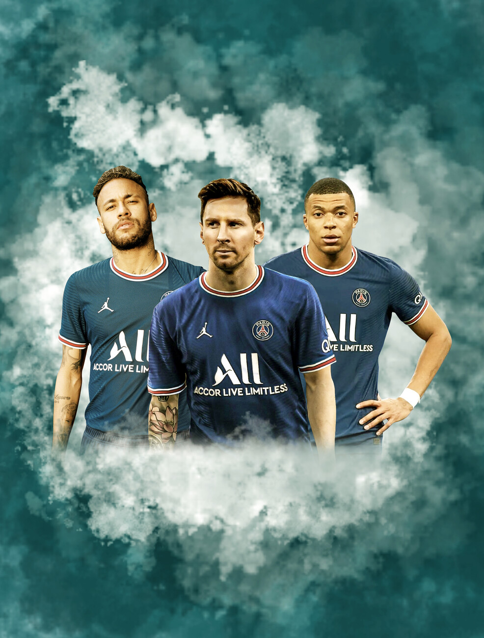 Messi x Neymar x Mbappe Wall | Buy online at Europosters