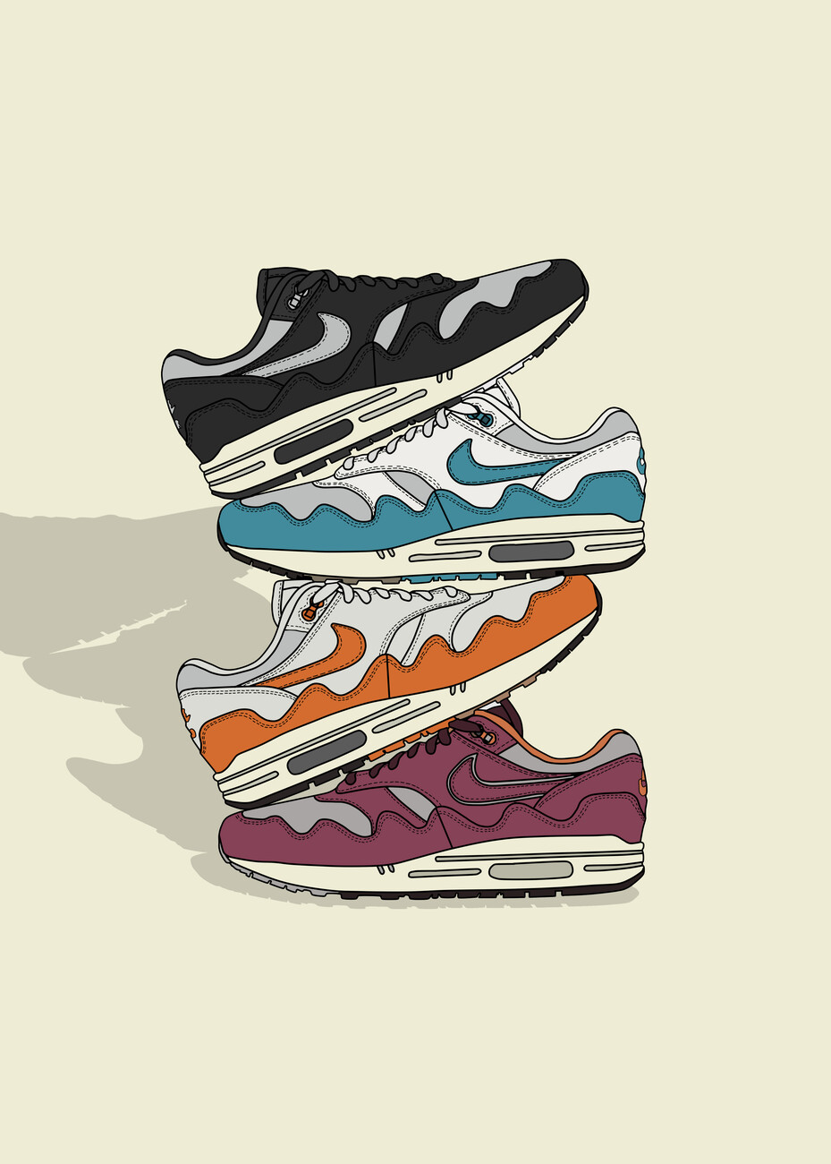 Affiche illustration sneakers nike air max 1/poster
