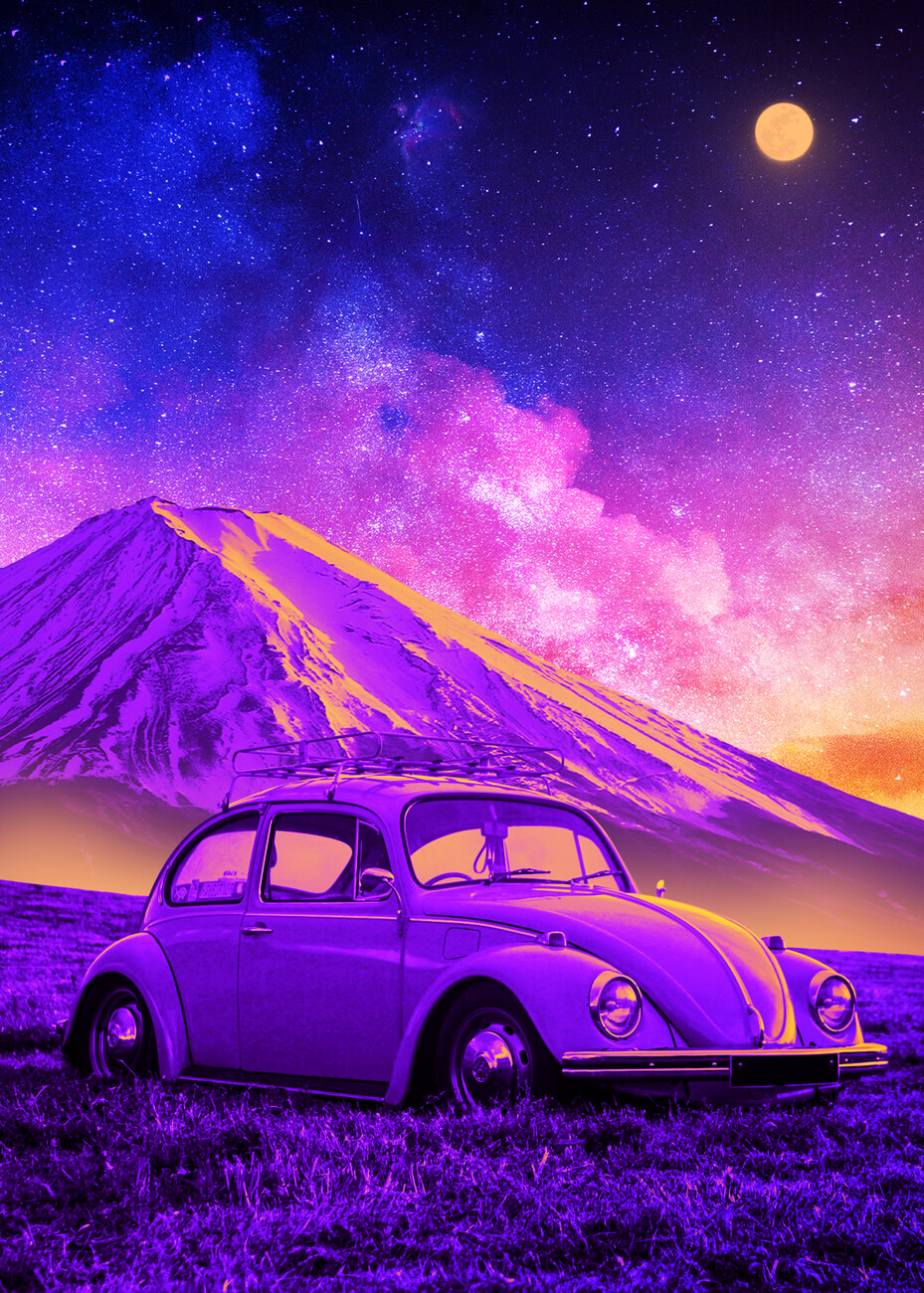 pink volkswagen beetle wallpaper