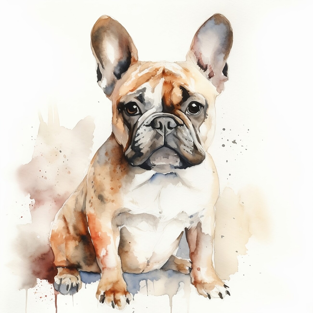 Fancy&Fantasy Abstract French Bulldog Keychains