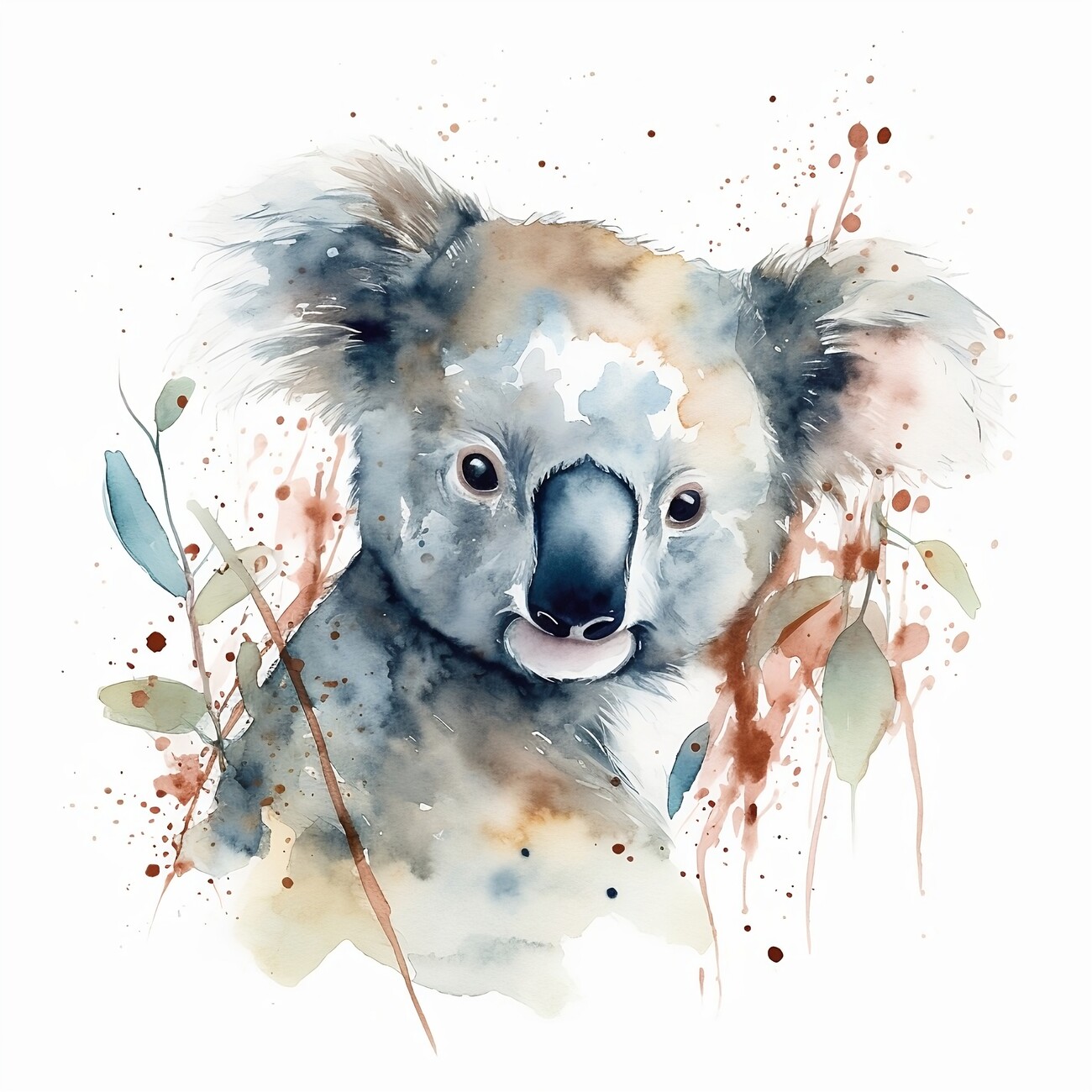 Premium Photo  There is a koala bear with a colorful background