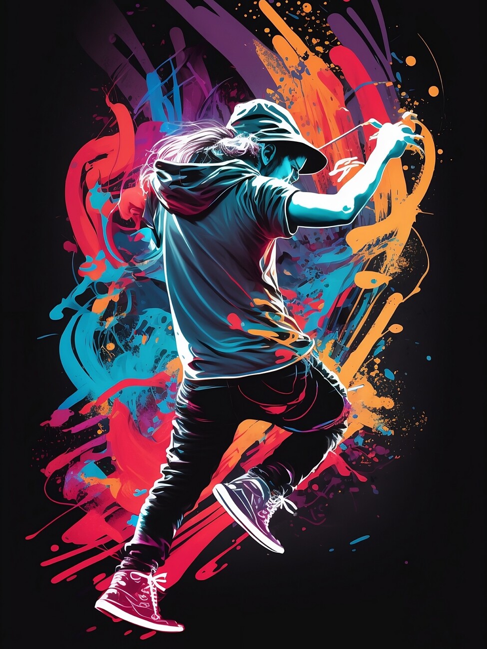 Wall Art Print, Colorful Hip Hop Dance