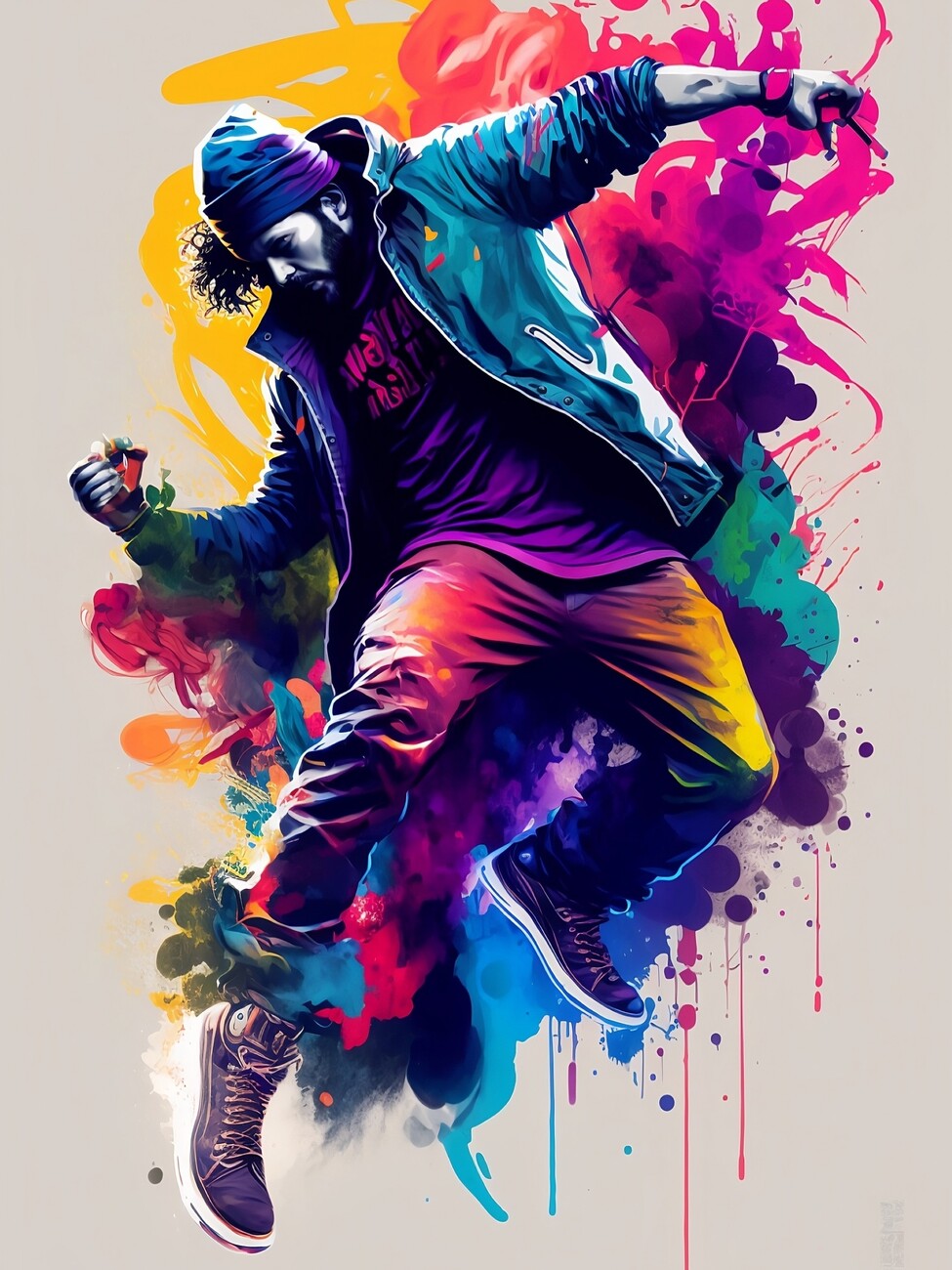 Wall Art Print, Colorful Hip Hop Dance