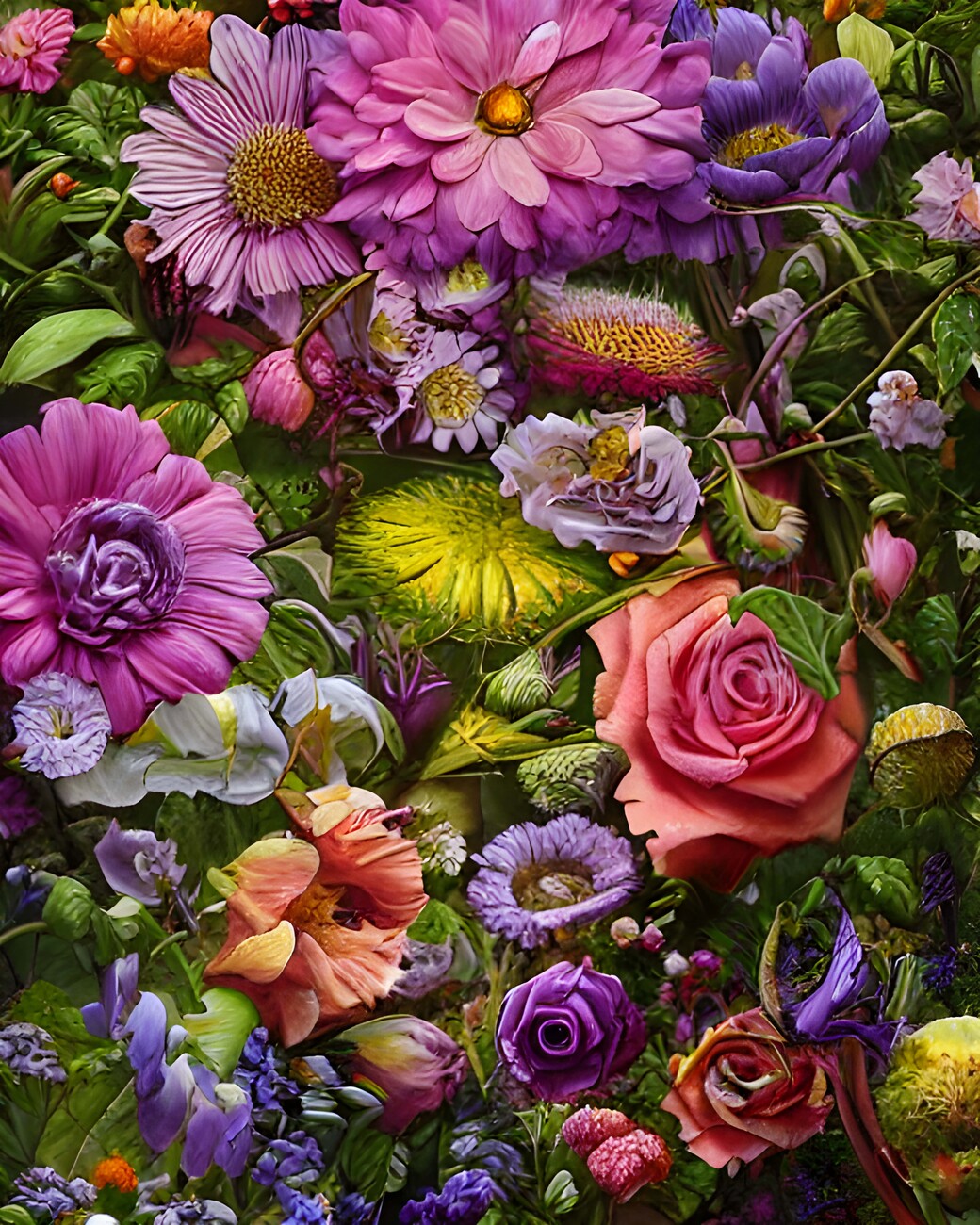 Poster Colorful blooming exotic floral fantasia, Presentes & Merchandising