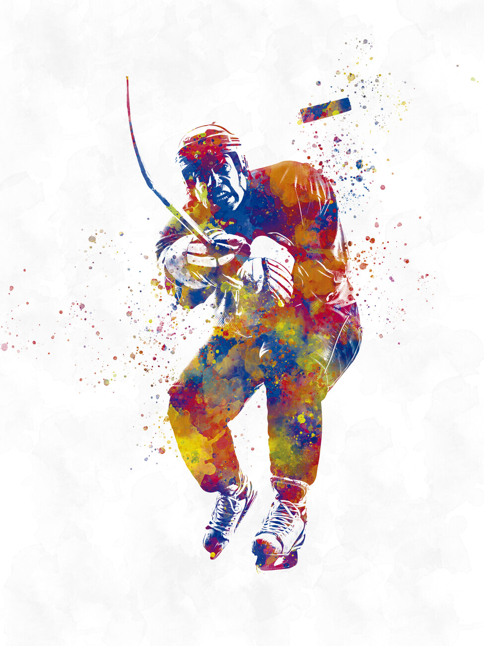 Wall Art Print Watercolor ice hockey, Gifts & Merchandise