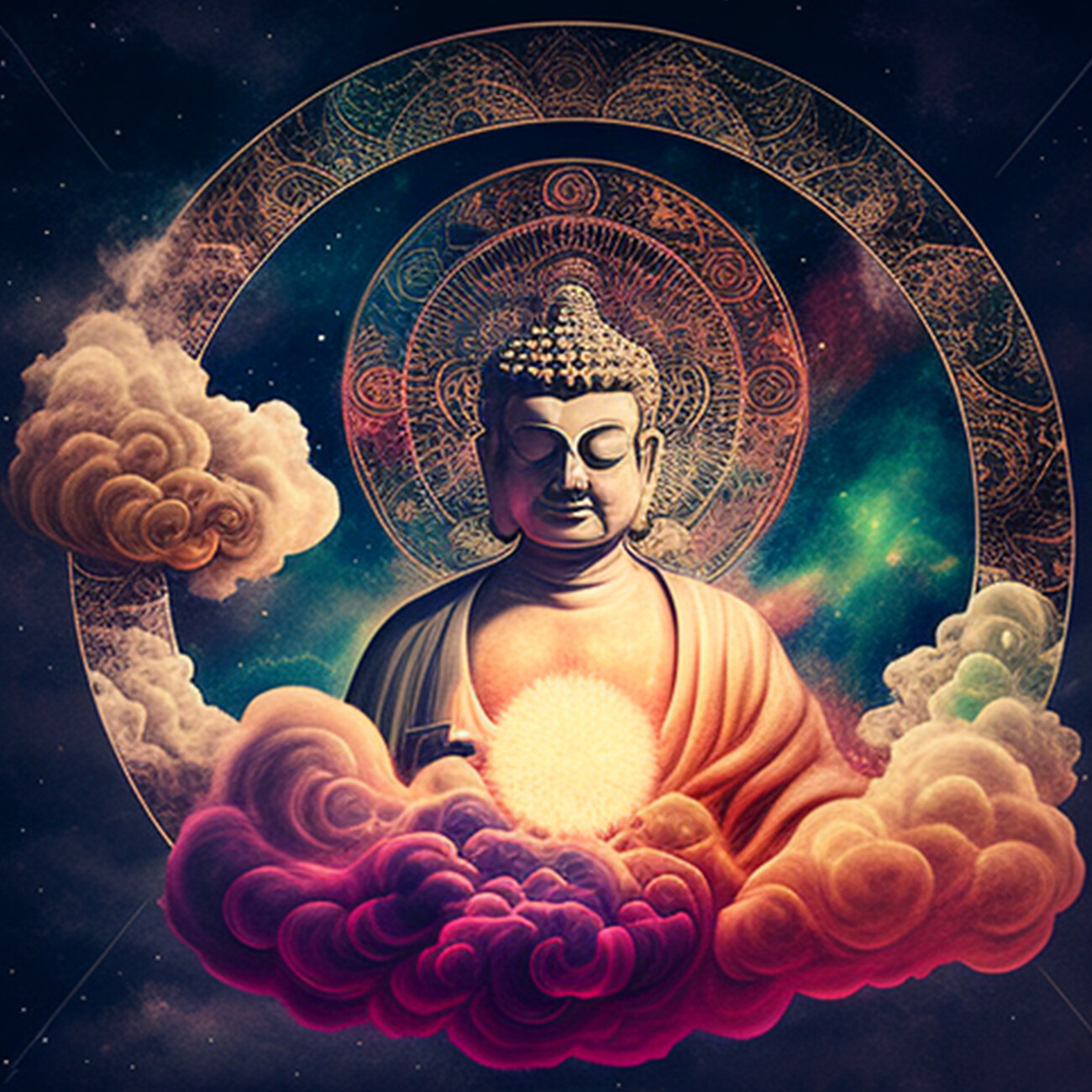 buddha in heaven - AI Generated Artwork - NightCafe Creator