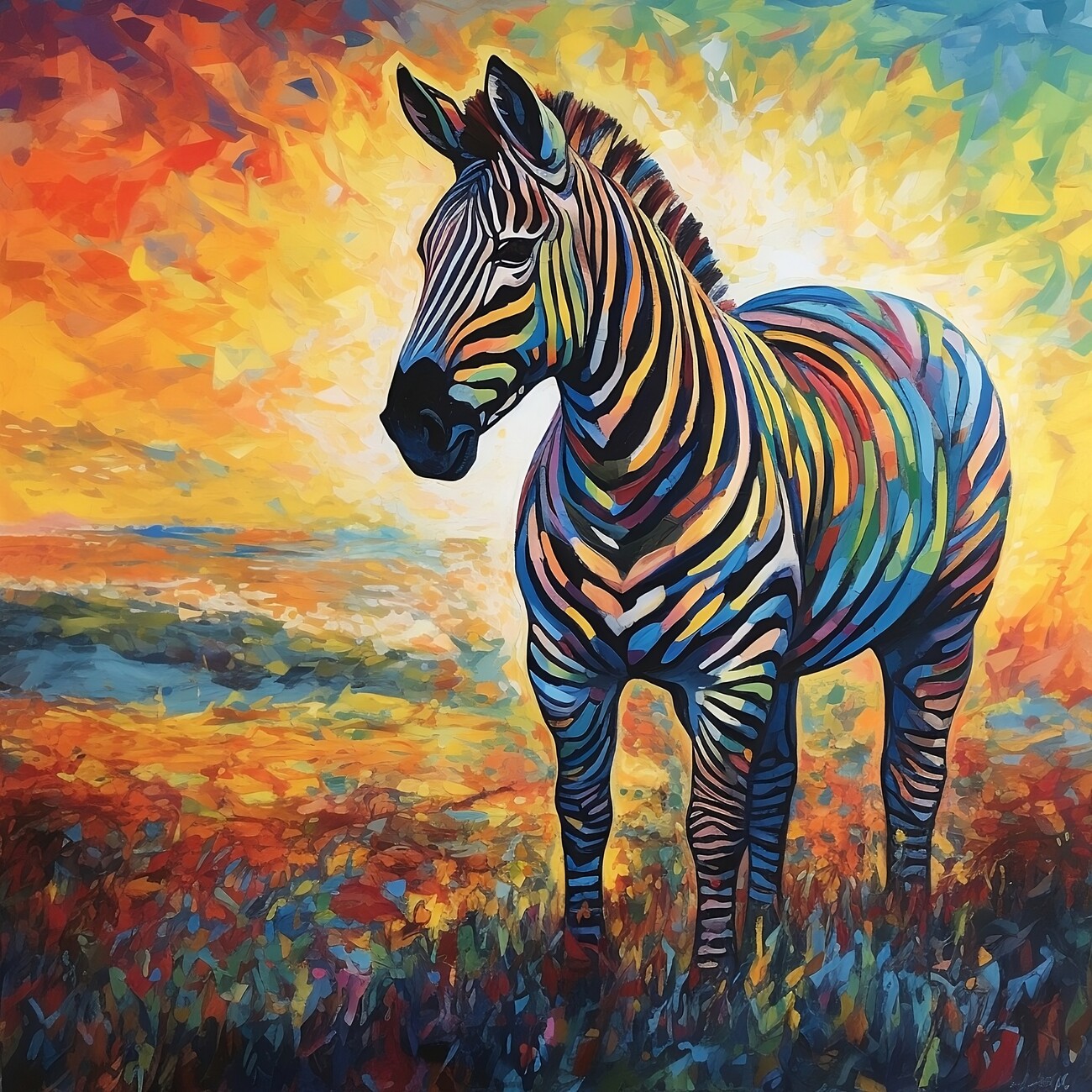Wall Art Print | Beautiful rainbow Zebra | Europosters