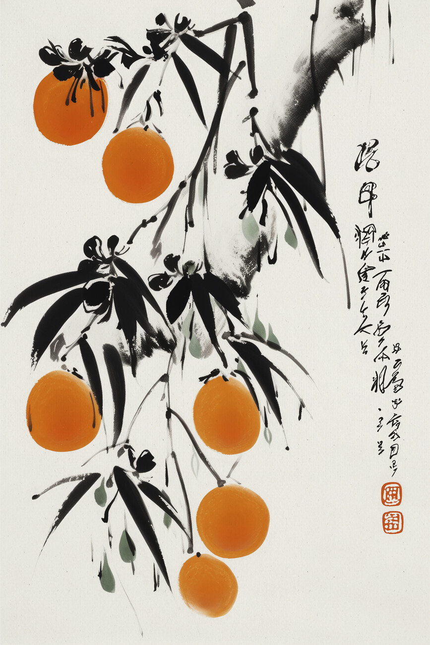 Ilustrace Japanese Oranges, Treechild, (26.7 x 40 cm)