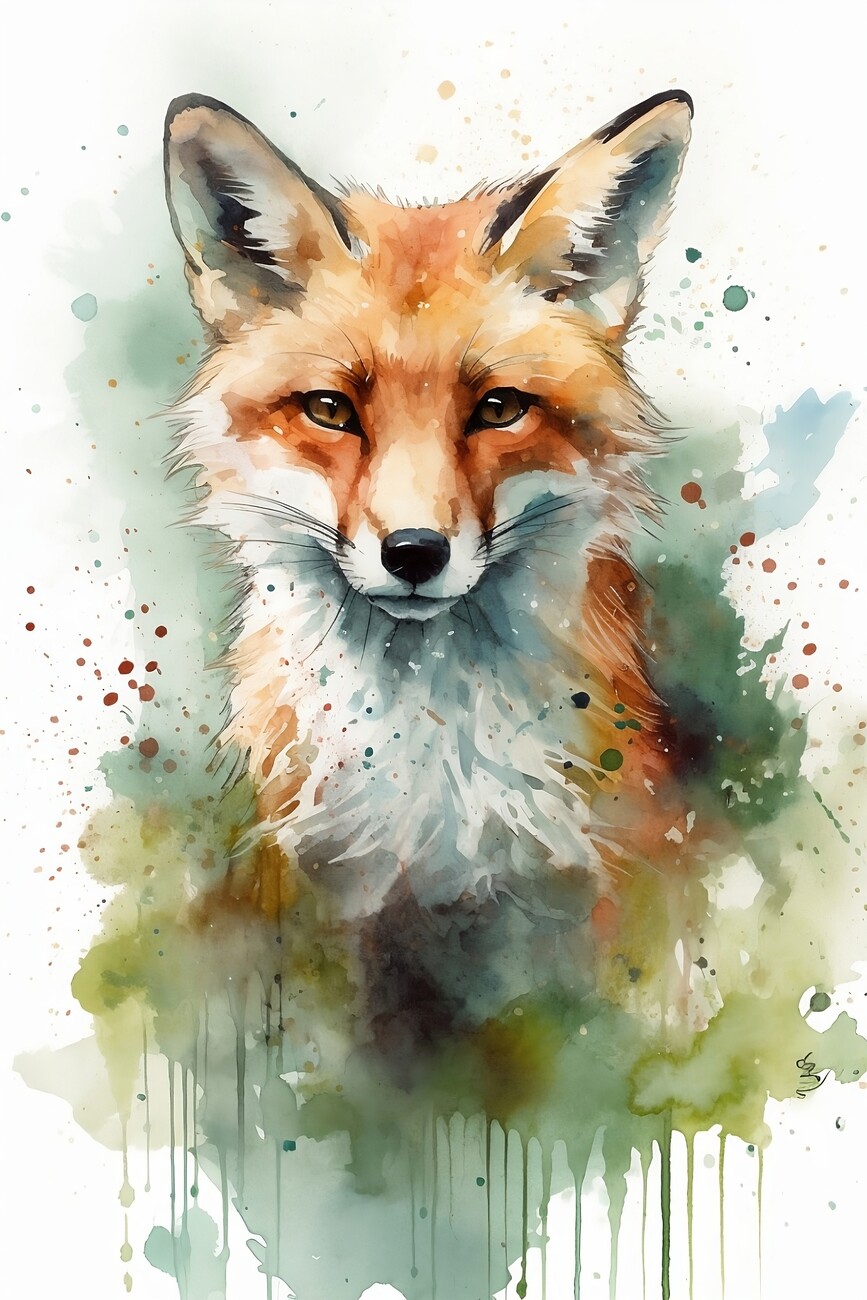 Illustration Fox watercolor image