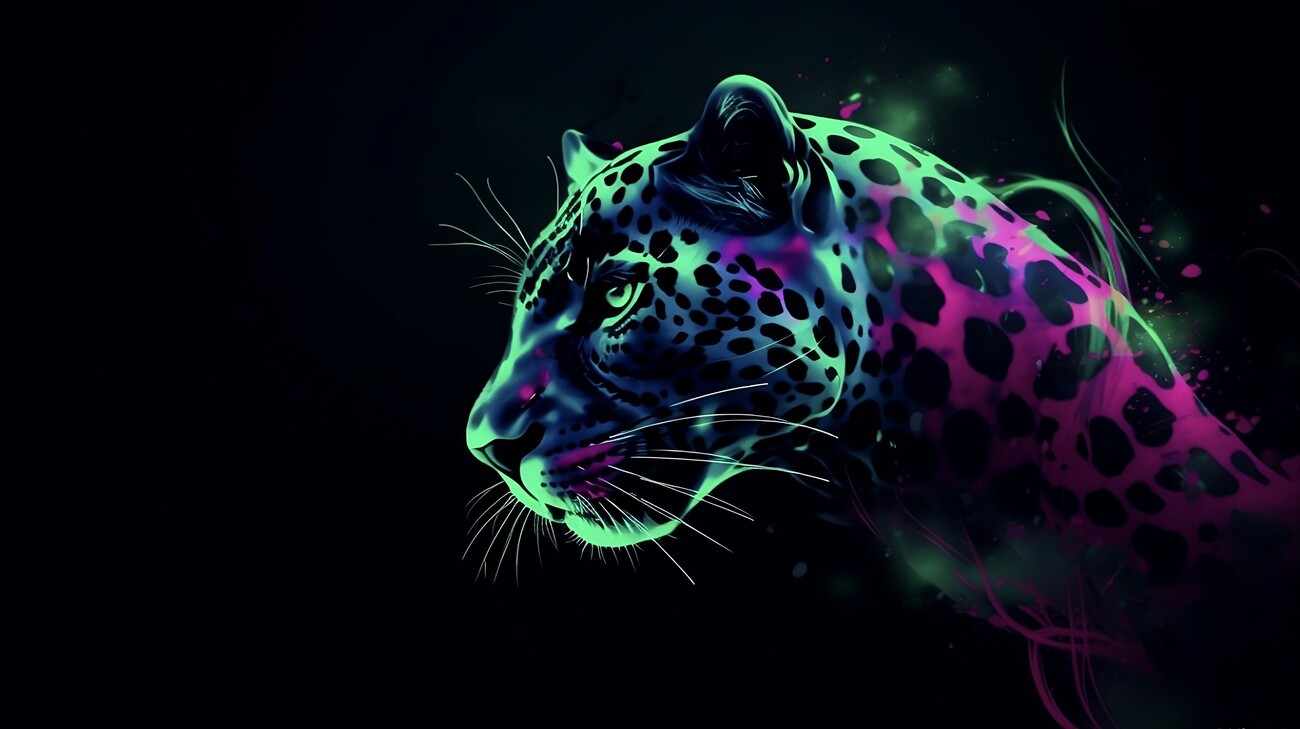 Wall Art Print, leopard head, digital drawing