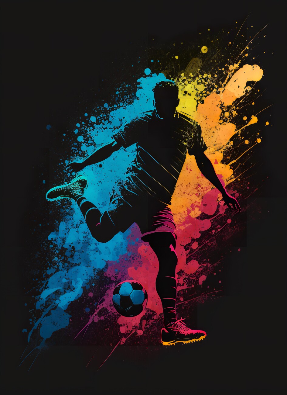 Football Soccer Player kicking the Ball Wall Mural Buy online at Europosters